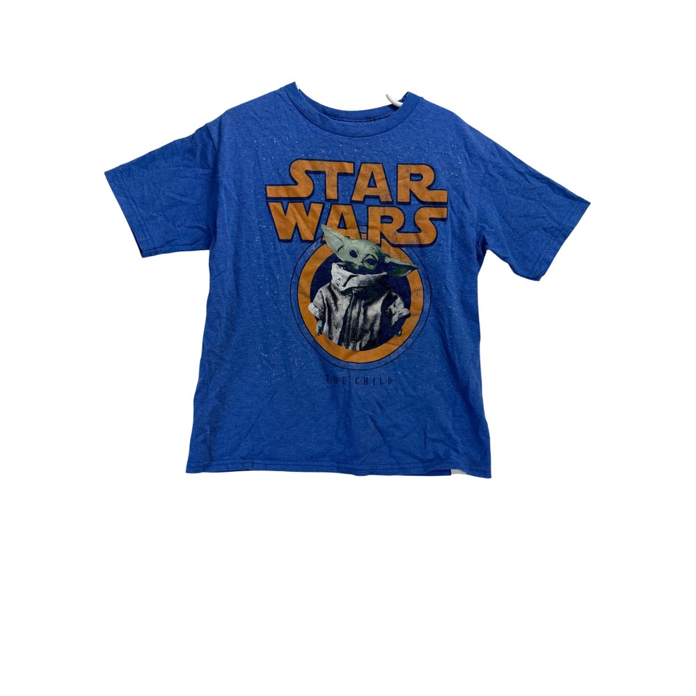 Star Wars The Child Grogu Blue Graphic T-Shirt Kids Size S 6/7 Mad Engine